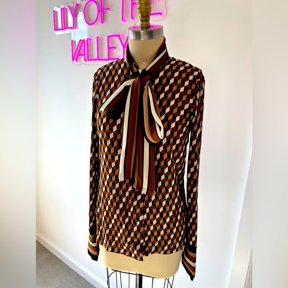 Michael Kors Collection Silk Print Blouse